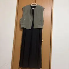 UNFILO STORYコラボ MA-1ジレ付ワンピース　Sサイズ　ジレは未使用のサムネイル