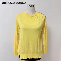 TORRAZZO DONNA ビジュー薄手ニット イエローM
