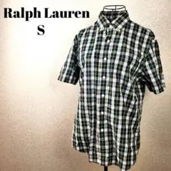 Ralph Lauren 半袖シャツ チェック ボタンダウン シアサッカー S