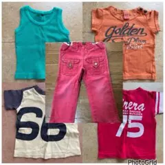 男の子夏服セットカラフル5枚組半袖Tシャツタンクトップ長ズボン90パンツブランド