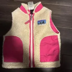 patagonia ベビーベスト クリーム/ピンク