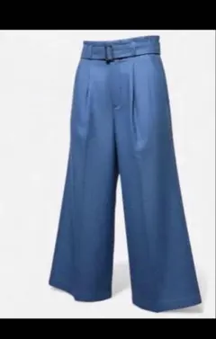 美品　Diagram ワイドパンツ ブルー　ベルト　日本製　M 春夏