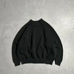 90s USA製 無地 ラグランスウェット ブランク 大きめ ブラックXL 古着