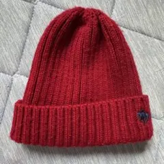 赤色 ニット帽 POLO 46〜50cm 美品
