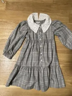 any FAM グレー系チェック ワンピース 110