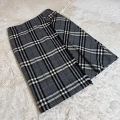 バーバリーロンドン ノバチェック 巻きスカート ラップスカート 36 カシミヤ混