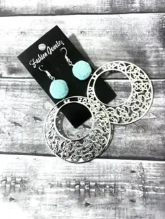 シルバー リングの超大ぶりピアス ショートの方や髪をアップの時などに！！