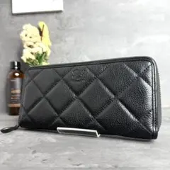 未使用級✨️IL BISONTE　長財布　ラウンドファスナー　レザー　ブラック IL BISONTE イルビゾンテ 財布 ラウンドファスナー 長財布