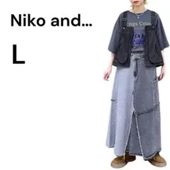 B526 ニコアンド　リメイクライクスカート　L 美品