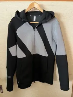 adidas ゴルフジャケット 黒/グレー フルジップ