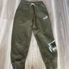 PUMA オリーブ 裏起毛スウェットパンツ