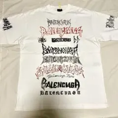 バレンシアガ 両面テープロゴ フェード加工 Tシャツ サイズ3 ブラック 