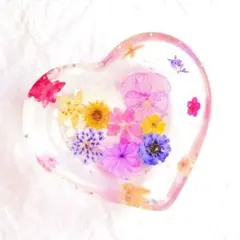 ハートの小皿 固まるハーバリウム レジン トレイ プレート - メルカリ