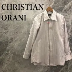 【美品】CHRISTIAN ORANI LL ワイシャツ ストライプ ホワイト