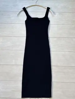 ANAP リブニット ノースリーブ ロングワンピース ブラック