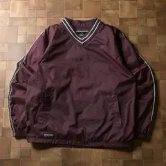 90s後半　Holloway　無地 ナイロンプルオーバー　マルーン　ラインテープ