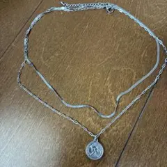 ネックレス　コインデザイン　２連ネックレス