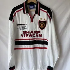 マンチェスターU 98-99 トレブル刺繍 長袖 XL UK製 Umbro