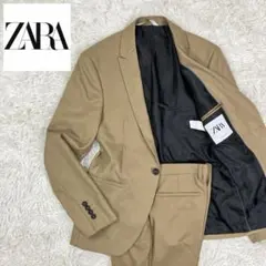 【美品】ZARAザラ　セットアップスーツ　1B ブラウン　Mサイズ