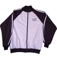 スポーツジャージ ホワイト/ブラウン 長袖 韓国 y2k