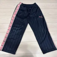 y2k PUMA トラックパンツ ネイビー ピンク サイドライン SS