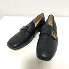 GUCCI グッチ gg マーモント パンプス ブラック レザー ローファー 革