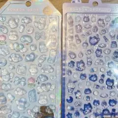 《正規品》ボンボンドロップ　シール　２枚　よるねこ　うさぎ　みずいろボンボン