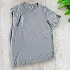 エディバウアー　グレー　ロゴ刺繍あり　Tシャツ　メンズM