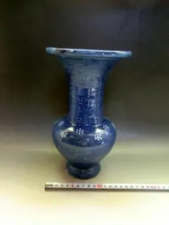 信楽焼 信楽焼大花瓶 信楽焼生子釉 海鼠釉（なまこゆう 青い釉薬の大きな花瓶 信楽焼 信楽焼大花瓶 信楽焼生子釉 海鼠釉（なまこゆう 青い釉薬の