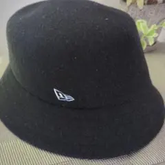 New Era バケットハット 黒　ウール系　M/L
