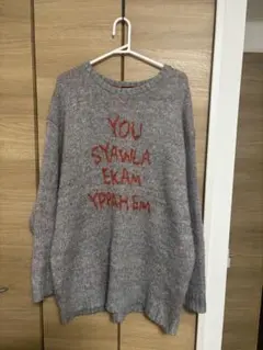 JEANASIS グレー メッセージニット