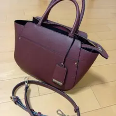 ZARA　バーガンディ トートバッグ ショルダーバッグ