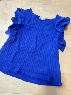 グリーンレーベルリラクシング　ノースリーブ　リブ　フリル　トップス 115