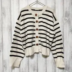 GU ジーユー (M)　ミドルゲージ クルーネックカーディガン