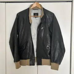 ブラックレザーボンバージャケット