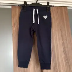 ネイビー スウェットパンツ 2-3Y ハート刺繍