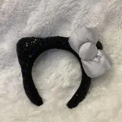 キティちゃん　猫耳カチューシャ 黒と銀 USJ ハローキティ