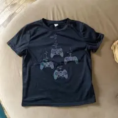 ゲームコントローラー柄 Tシャツ ブラック　10yのサムネイル