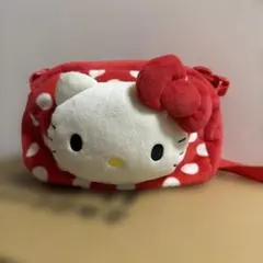 ハローキティ ショルダーバッグ 横掛け レッド キッズ