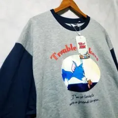 新品 トムアンドジェリー レディース トレーナー L ネイビーのサムネイル