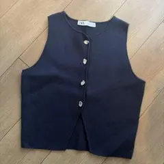 ZARA ネイビー ボタン付きベスト M