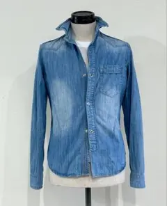 SCHLUSSEL シュリセルライトブルー デニムボタンアップシャツ 2(M)