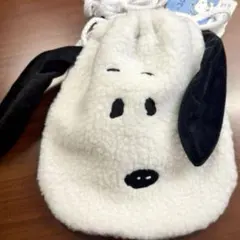 ★韓国限定 スヌーピー SNOOPY もこもこポーチ 巾着 日本未発売！