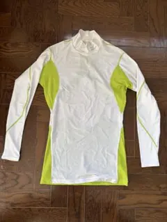Mizuno 長袖メッシュシャツ ホワイト/ライム