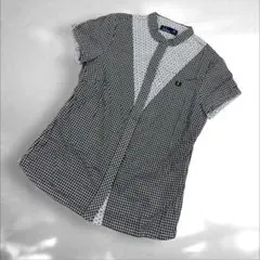 FRED PERRY 半袖シャツ ブラウス　ギンガムチェック 花柄36（A1のサムネイル