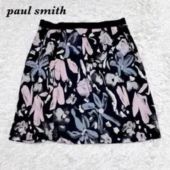 【美品】 paul smith フレアミニスカート 40 ネイビー ピンク 花柄のサムネイル