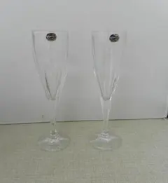 ボヘミアクリスタル グラス 2客 未使用品 チェコ製
