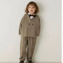 riziere ノーカラージャケット セットアップ シャツ3点セット110cm