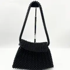 極美品✨ジョルジオ アルマーニ　ハンドバッグ　ワンショルダーバッグ　ビーズ　黒のサムネイル