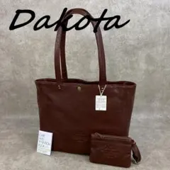 未使用】 DAKOTA ダコタ ポーチ付き A4サイズ対応 牛革 トートバッグ 